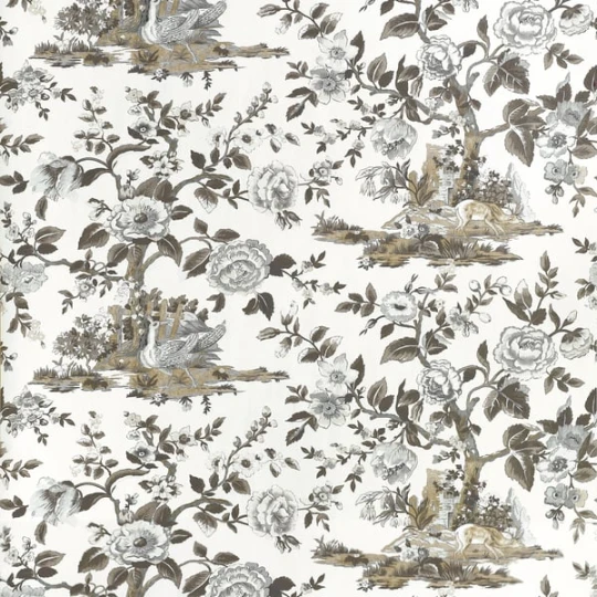 Thibaut TWW10540 Boxwood Forest Lodge Brown and White - tapeta leśna