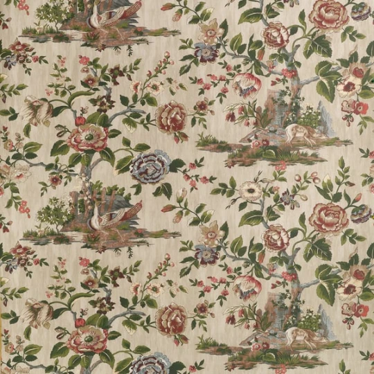 Thibaut TWW10541 Boxwood Forest Lodge Flax - tapeta leśna