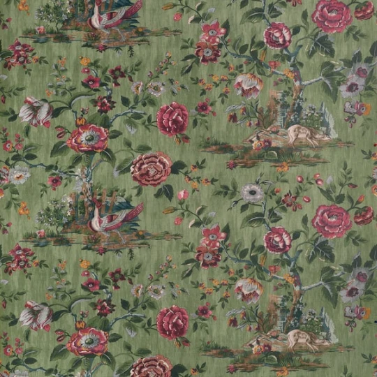 Thibaut TWW10542 Boxwood Forest Lodge Green - tapeta leśna