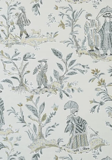 Thibaut T72576 Chestnut Hill Royale Toile Grey - tapeta w rodzinę królewską