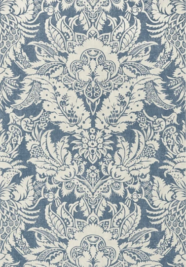 Thibaut T72583 Chestnut Hill Chardonnet Damask Navy - tapeta w ornamenty roślinne