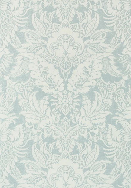 Thibaut T72585 Chestnut Hill Chardonnet Damask Aqua - tapeta w ornamenty roślinne