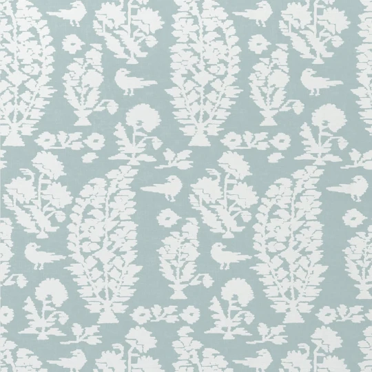 Thibaut T72595 Chestnut Hill Allaire Aqua - tapeta w rośliny i ptaki