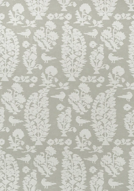 Thibaut T72596 Chestnut Hill Allaire Grey - tapeta w rośliny i ptaki