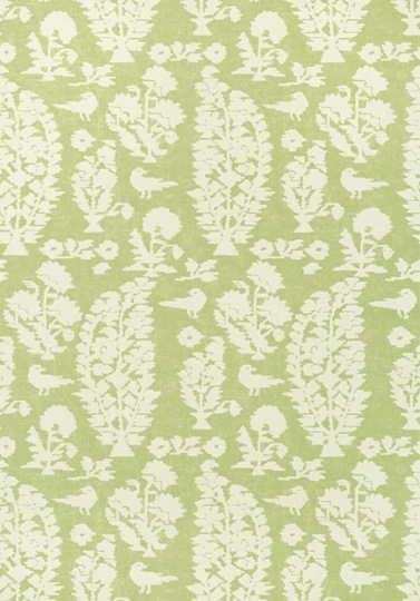 Thibaut T72597 Chestnut Hill Allaire Spring Green - tapeta w rośliny i ptaki