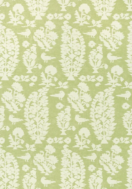 Thibaut T72597 Chestnut Hill Allaire Spring Green - tapeta w rośliny i ptaki