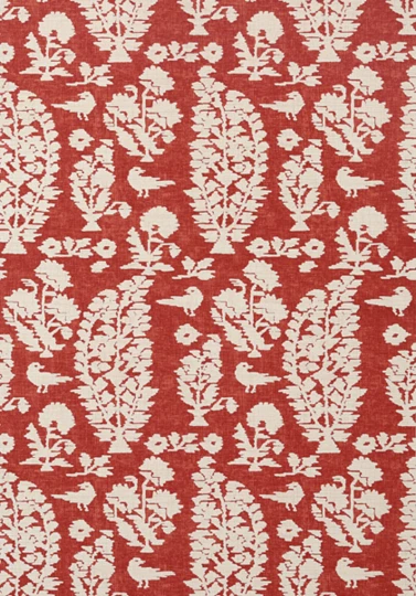 Thibaut T72599 Chestnut Hill Allaire Red - tapeta w rośliny i ptaki