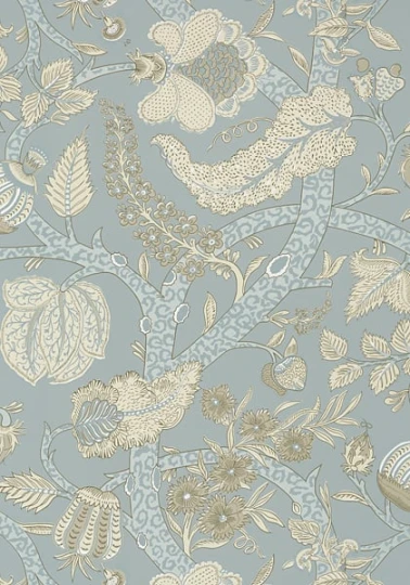 Thibaut T72623 Chestnut Hill Macbeth Aqua - tapeta w motyw jakobiński