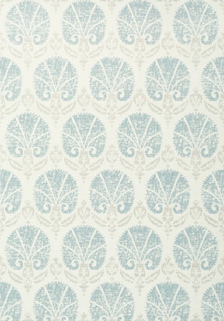 Thibaut T72612 Chestnut Hill Turkish Damask Aqua - tapeta w roślinne ornamenty