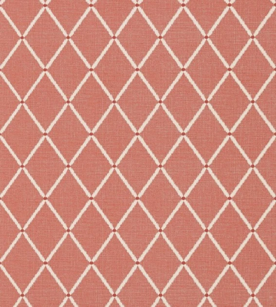 Thibaut T72637 Chestnut Hill Pompton Trellis Red - tapeta geometryczna w kratownicę