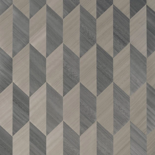 Thibaut T10434 Modern Resource 2 Paragon Charcoal - tapeta geometryczna z forniru drewnianego