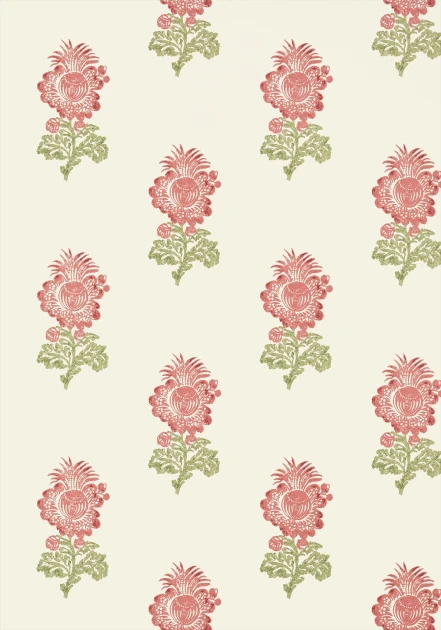 Thibaut T72606 Chestnut Hill Aldith Red and Green - tapeta w kwiaty