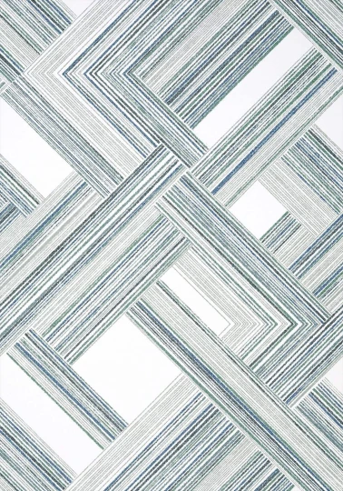 Thibaut T10452 Modern Resource 2 Telaio Black and Emerald - tapeta geometryczna retro