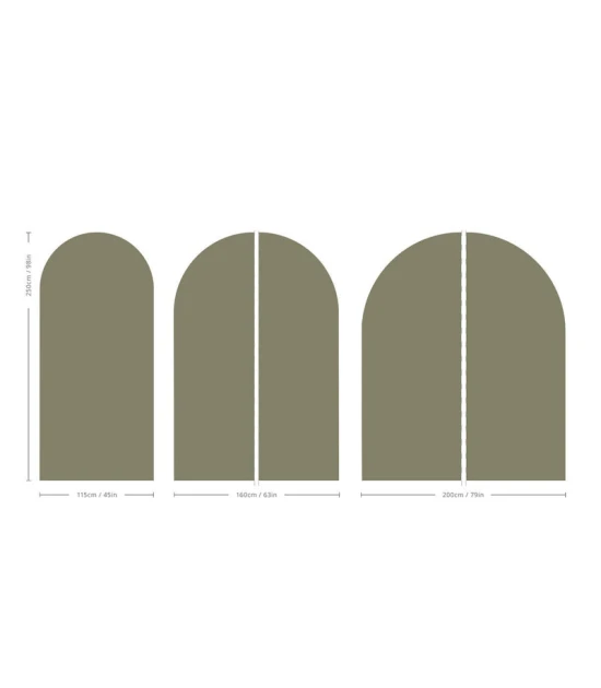 Wallcolors Pure Forms Arch Solid Soft Mineral Tate Olive - mural łuk