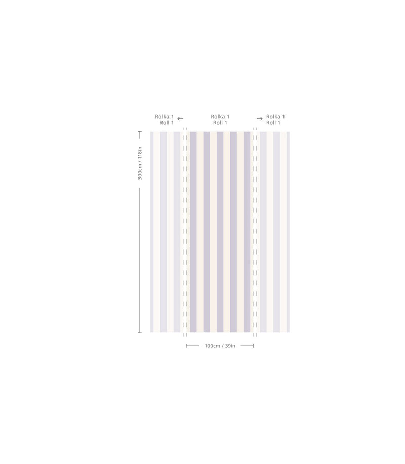 Wallcolors Pure Forms Bold Stripe Lavender - tapeta w paski