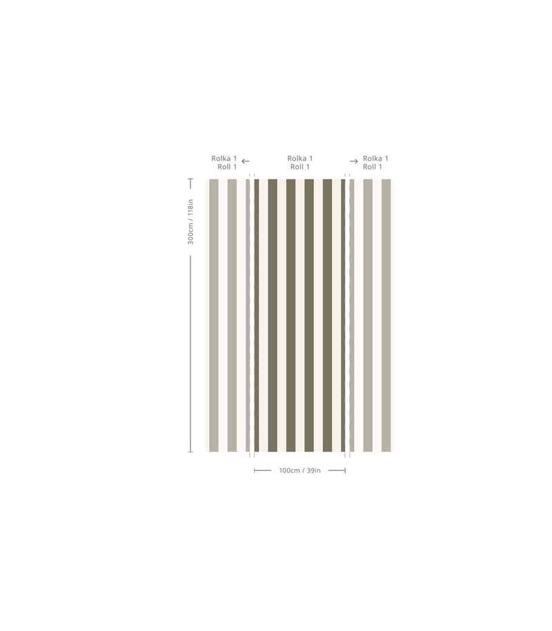 Wallcolors Pure Forms Bold Stripe Moss - tapeta w paski