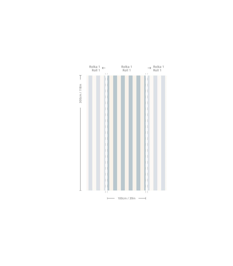 Wallcolors Pure Forms Bold Stripe Ocean - tapeta w paski