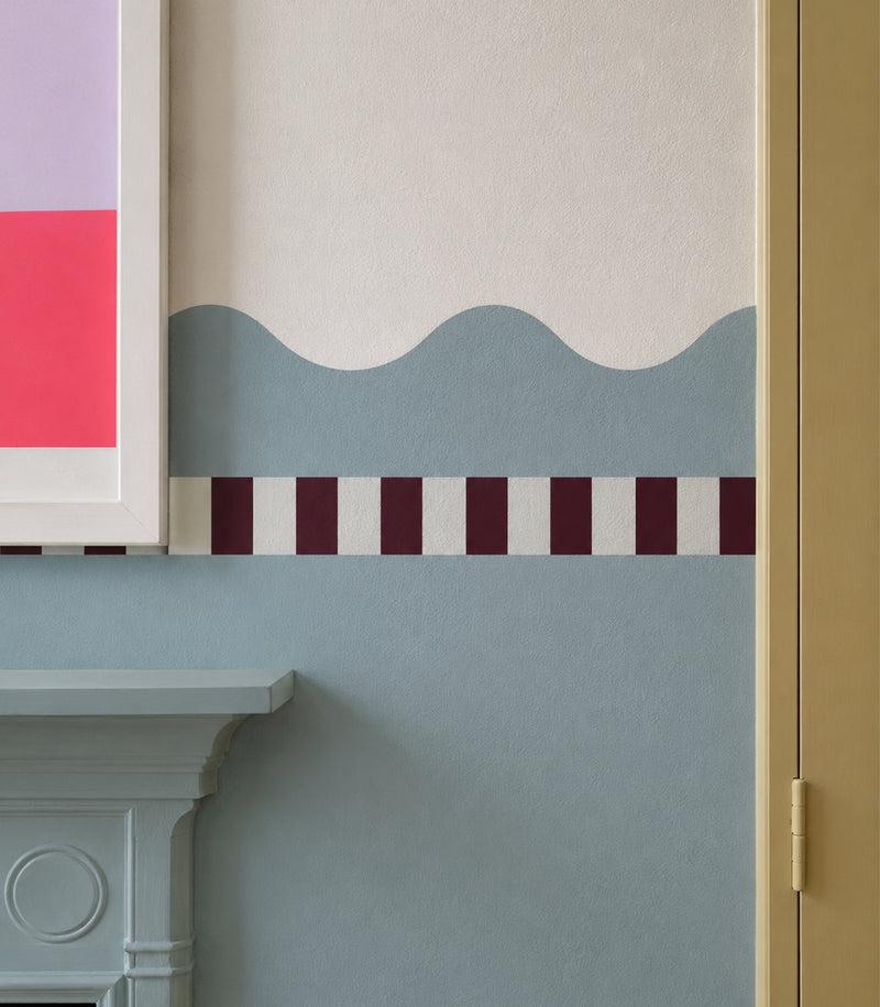 Wallcolors Pure Forms Wainscoting Wave Nordic Mist - mural imitujący boazerię nowoczesną
