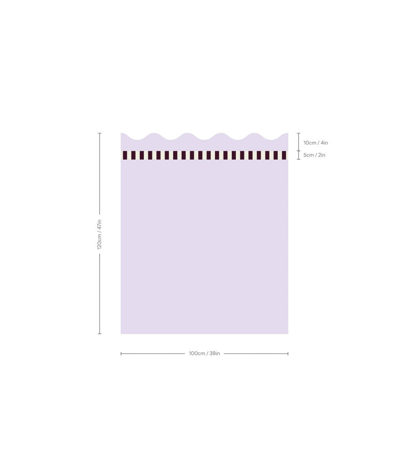 Wallcolors Pure Forms Wainscoting Wave Lilac Whisper - mural imitujący boazerię nowoczesną