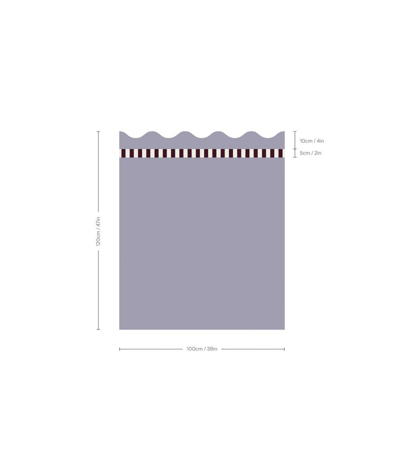 Wallcolors Pure Forms Wainscoting Wave Silver Lavender - mural imitujący boazerię nowoczesną
