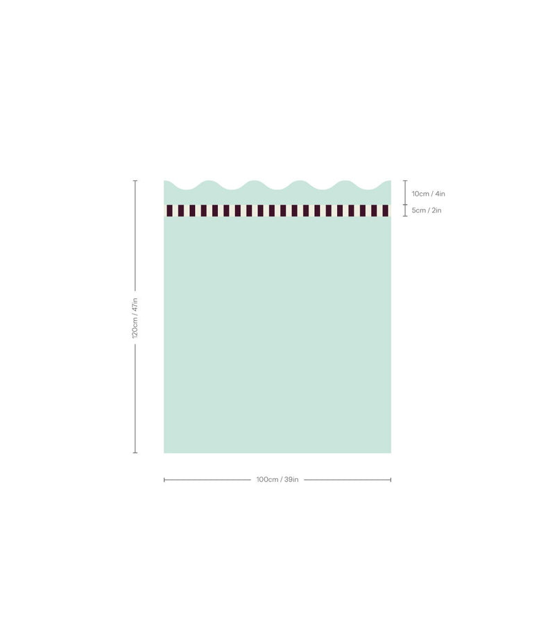 Wallcolors Pure Forms Wainscoting Wave Mint Veil - mural imitujący boazerię nowoczesną