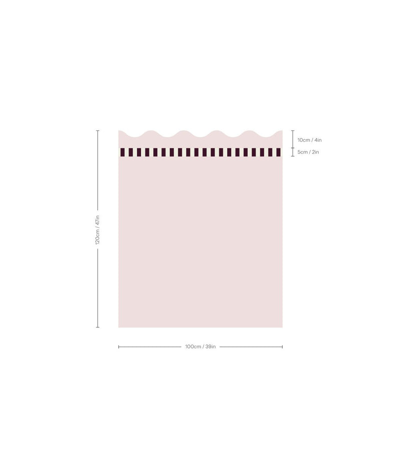 Wallcolors Pure Forms Wainscoting Wave Powder Blush - mural imitujący boazerię nowoczesną