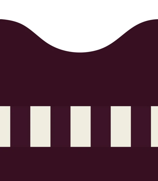 Wallcolors Pure Forms Wainscoting Wave Dark Burgundy Velvet - mural imitujący boazerię nowoczesną