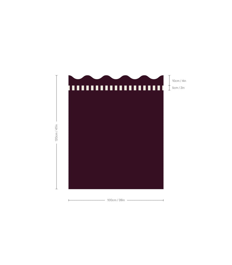 Wallcolors Pure Forms Wainscoting Wave Dark Burgundy Velvet - mural imitujący boazerię nowoczesną