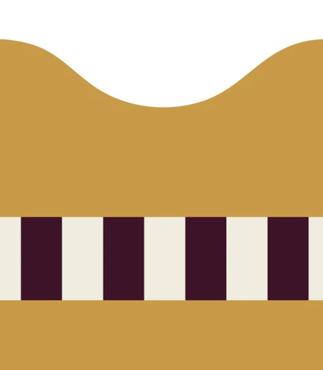 Wallcolors Pure Forms Wainscoting Wave Dark Honey Amber - mural imitujący boazerię nowoczesną