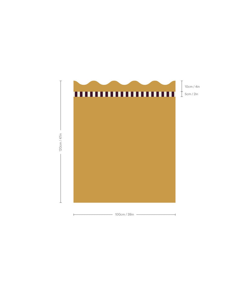 Wallcolors Pure Forms Wainscoting Wave Dark Honey Amber - mural imitujący boazerię nowoczesną