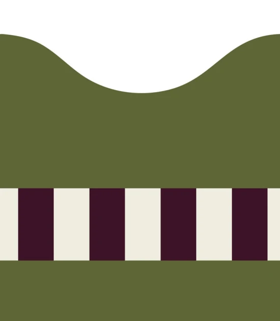 Wallcolors Pure Forms Wainscoting Wave Dark Deep Moss - mural imitujący boazerię nowoczesną