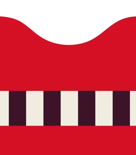 Wallcolors Pure Forms Wainscoting Wave Dark Crimson Accent - mural imitujący boazerię nowoczesną