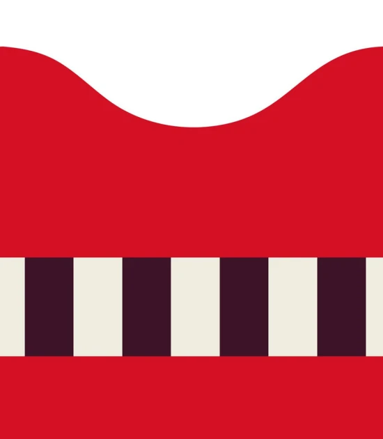 Wallcolors Pure Forms Wainscoting Wave Dark Crimson Accent - mural imitujący boazerię nowoczesną