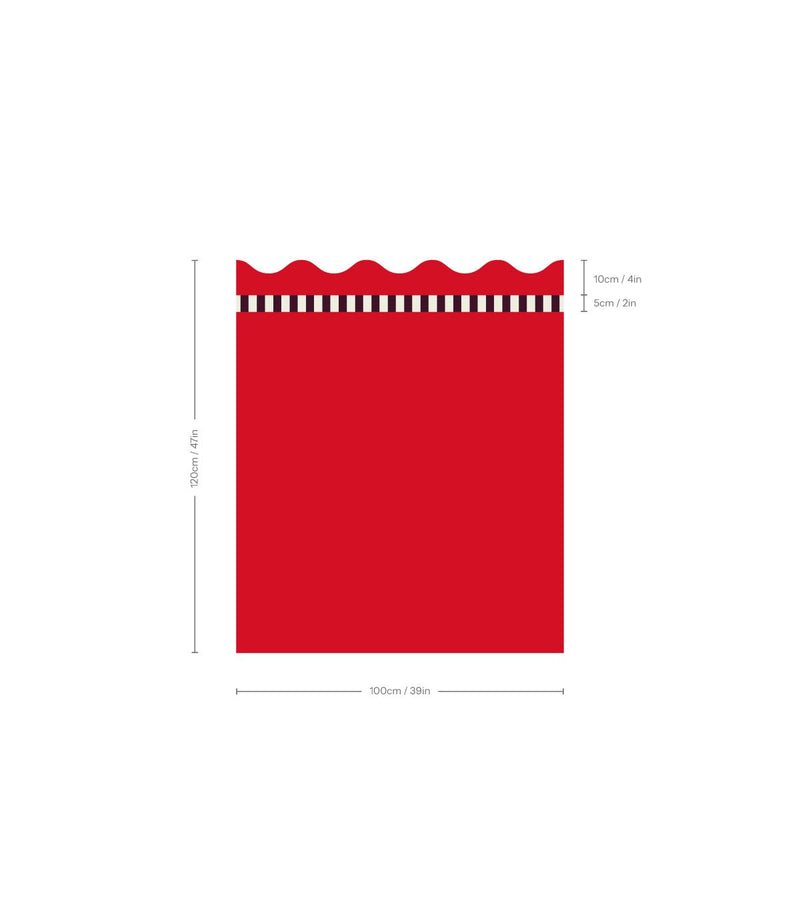 Wallcolors Pure Forms Wainscoting Wave Dark Crimson Accent - mural imitujący boazerię nowoczesną