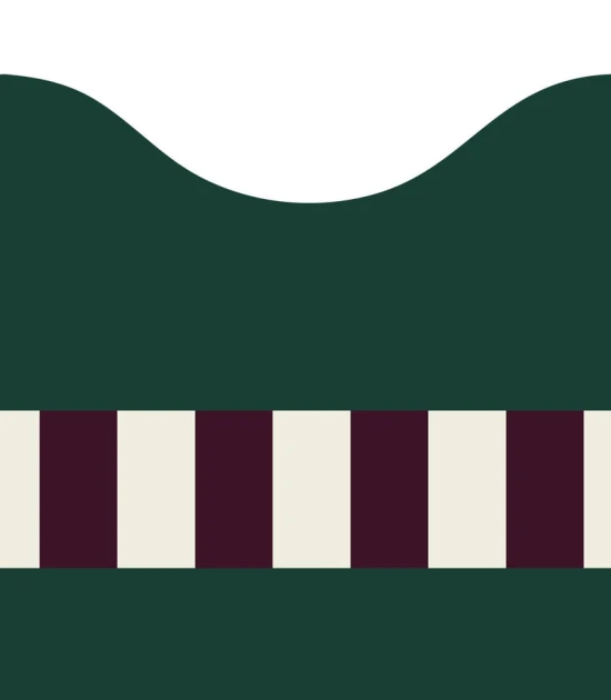 Wallcolors Pure Forms Wainscoting Wave Dark Forest Shade - mural imitujący boazerię nowoczesną