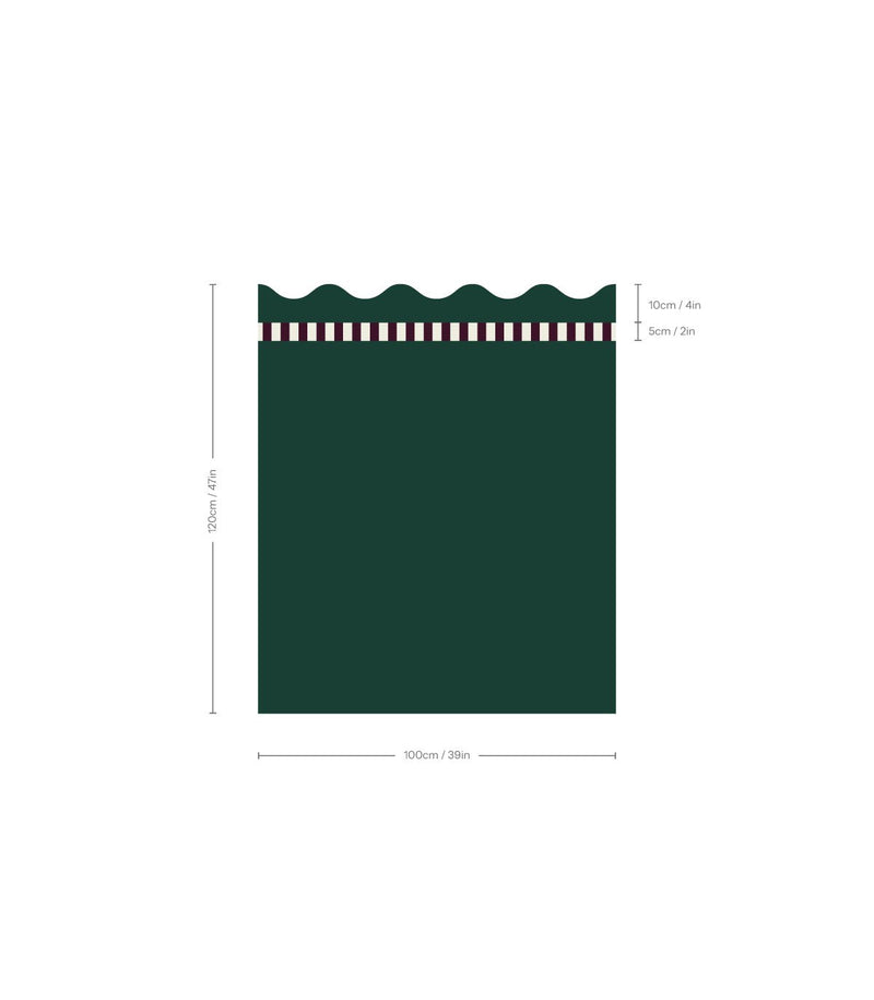 Wallcolors Pure Forms Wainscoting Wave Dark Forest Shade - mural imitujący boazerię nowoczesną