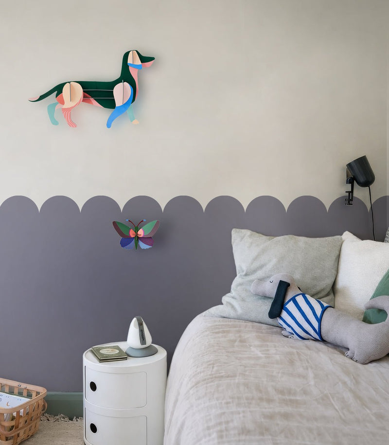 Wallcolors Pure Forms Wainscoting Solid Clay Lavender Gray - mural imitujący boazerię nowoczesną
