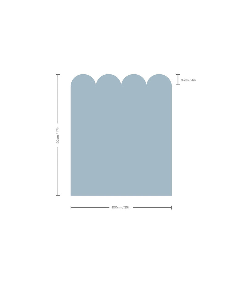 Wallcolors Pure Forms Wainscoting Solid Clay Stormy Blue - mural imitujący boazerię nowoczesną