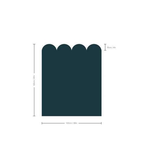 Wallcolors Pure Forms Wainscoting Solid Dark Deep Teal - mural imitujący boazerię nowoczesną