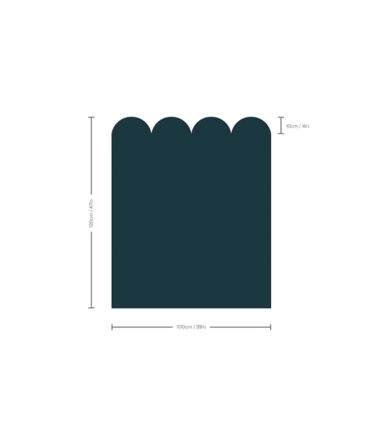 Wallcolors Pure Forms Wainscoting Solid Dark Deep Teal - mural imitujący boazerię nowoczesną