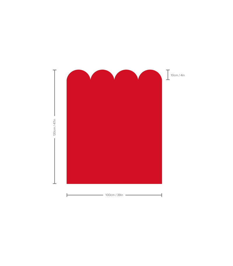 Wallcolors Pure Forms Wainscoting Solid Dark Scarlet Accent - mural imitujący boazerię nowoczesną