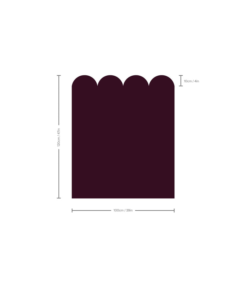 Wallcolors Pure Forms Wainscoting Solid Dark Plum Night - mural imitujący boazerię nowoczesną