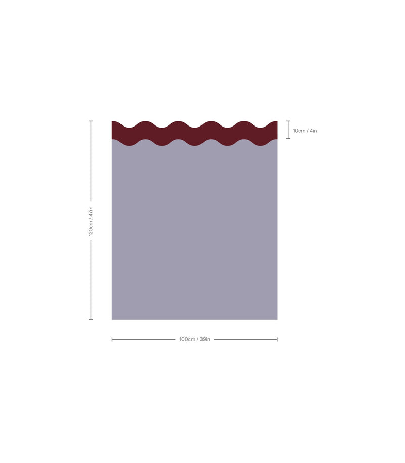 Wallcolors Pure Forms Wainscoting Double Wave Silver Lavender - mural imitujący boazerię nowoczesną