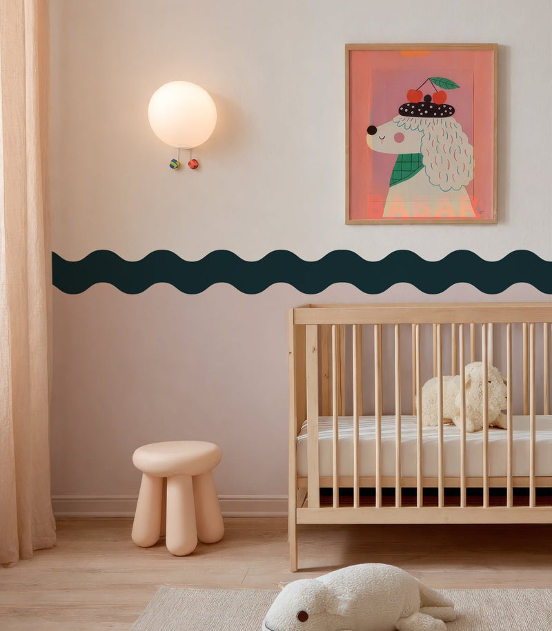 Wallcolors Pure Forms Wainscoting Double Wave Soft Blush - mural imitujący boazerię nowoczesną