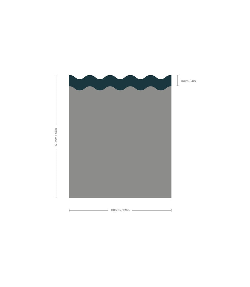 Wallcolors Pure Forms Wainscoting Double Wave Dark Stone Shadow - mural imitujący boazerię nowoczesną