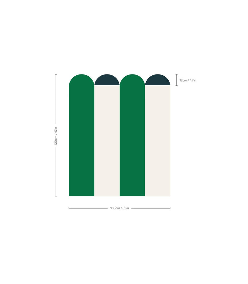 Wallcolors Pure Forms Wainscoting Seashell Emerald Cream - mural imitujący boazerię nowoczesną