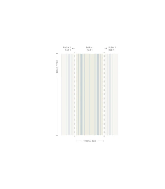 Wallcolors Pure Forms Soft Stripe Sky Blue - tapeta w paski