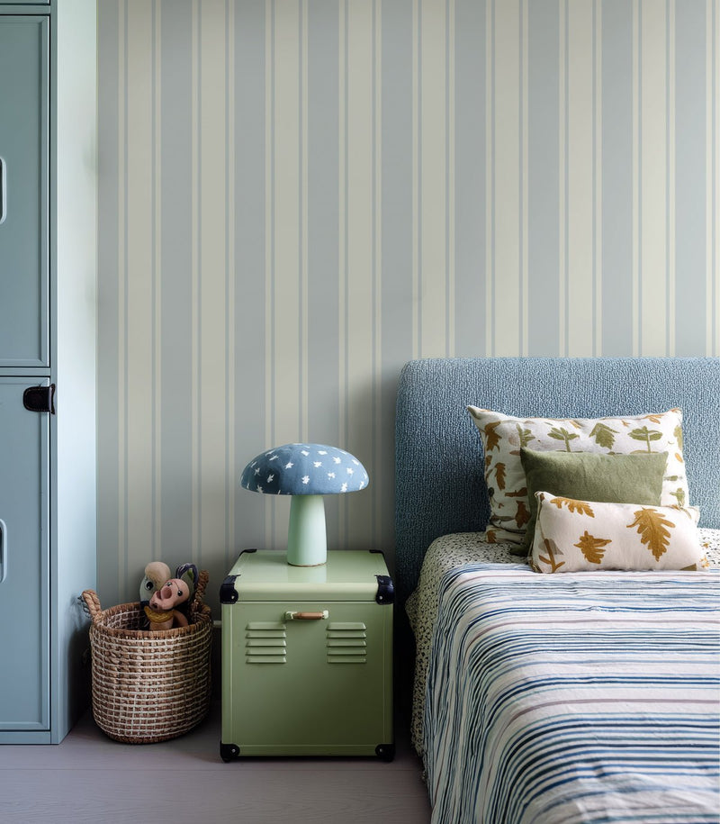 Wallcolors Pure Forms Gentle Stripe Dusty Blue - tapeta w paski