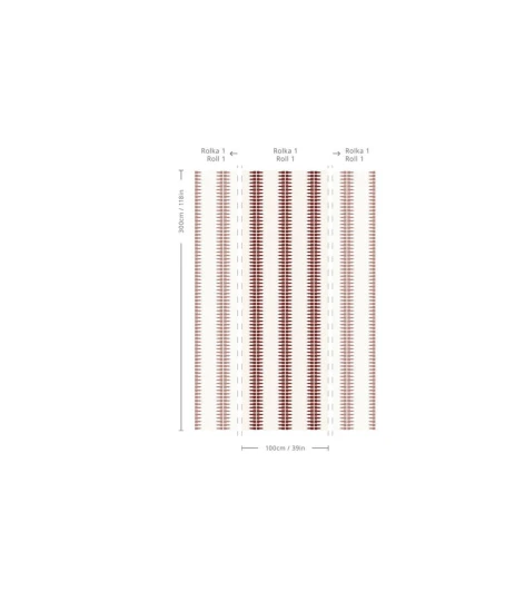 Wallcolors Pure Forms Ornament Line Clay Brick Red - tapeta w paski