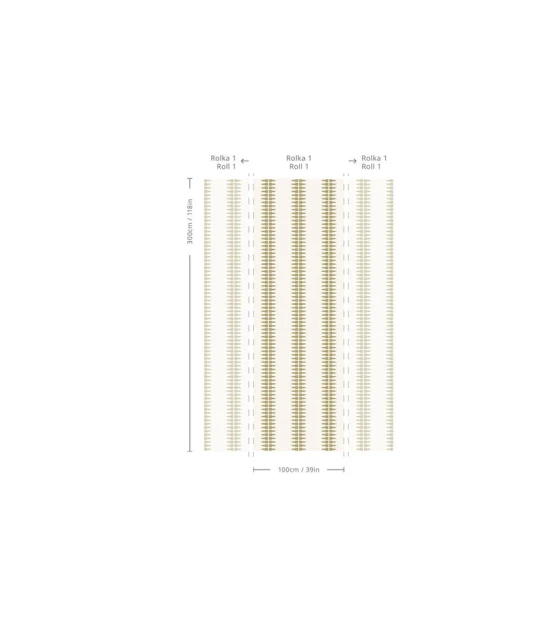 Wallcolors Pure Forms Ornament Line Clay Golden Olive - tapeta w paski